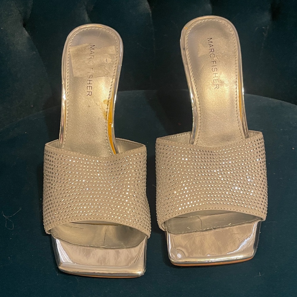 Marc Fisher Women's Sparkling Gold Mules